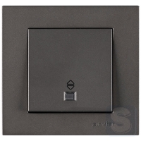 Вимикач одноклавішний ПРОХІДНИЙ з підсвічуванням Arvia Electric KAREN Антрацит (20 06 2000 210)